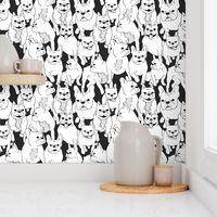 French Bulldog Madness MINI PRINT (Charcoal)