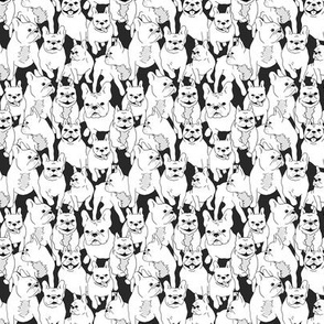 French Bulldog Madness MINI PRINT (Charcoal)