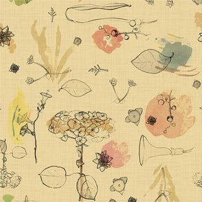 Botanical Cream linen 