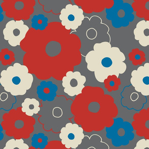 Mod Floral in Grey