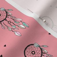 Indian Summer bohemian gypsy dream catcher illustration design pink