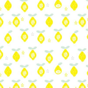 Cute soft pastel lemon fruit illustration kids summer design
