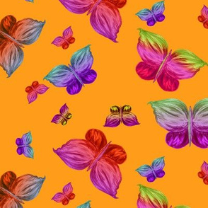 BUTTERFLIES EXOTIC JUNGLE ORANGE Large