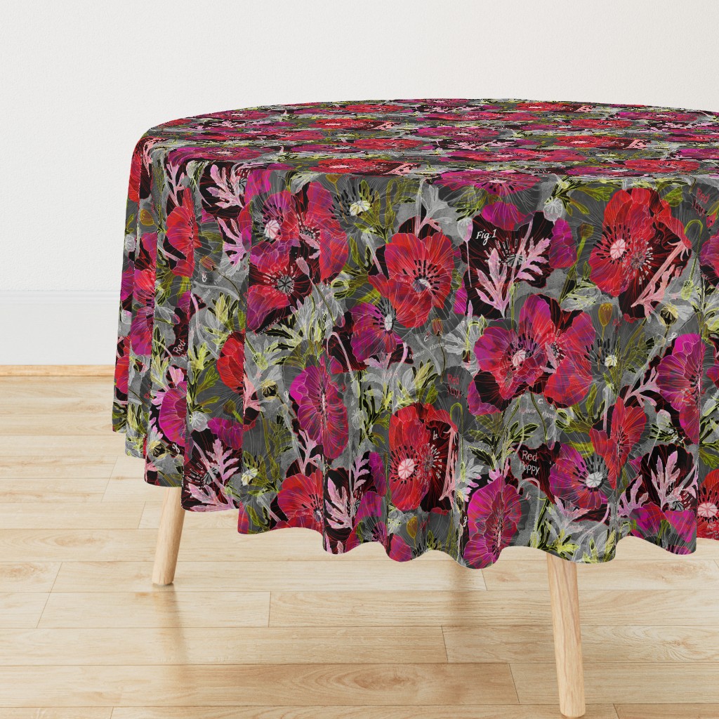 Romance Poppies Mod Dark Botanical