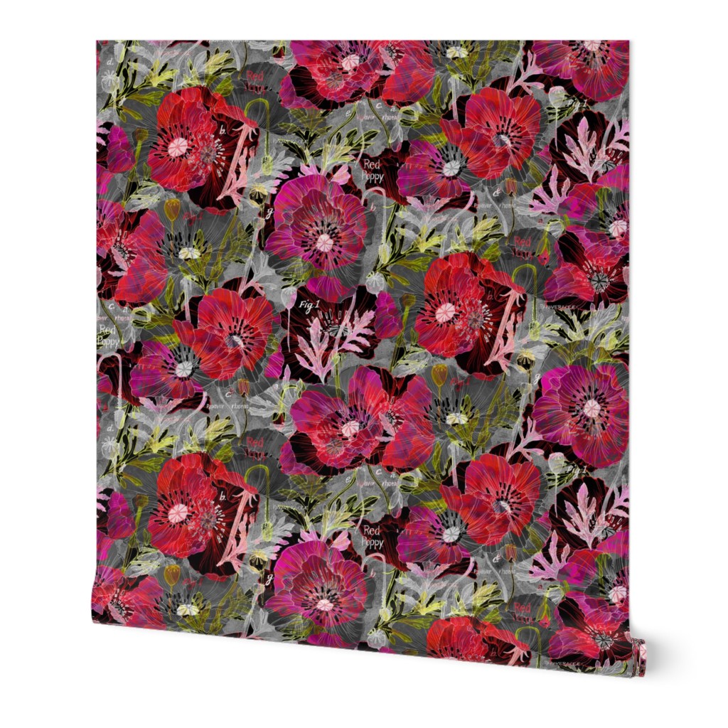 Romance Poppies Mod Dark Botanical