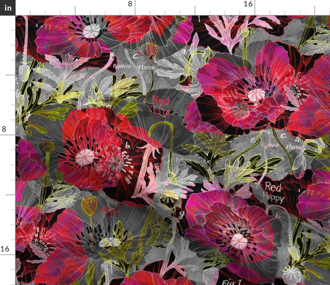 Romance Poppies Mod Dark Botanical