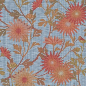 Springing Floral ~ Blue Jean Dream ~ Linen Luxe 
