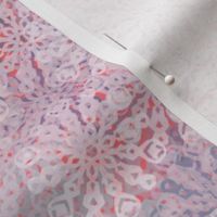Scattered Loopy Snowflakes on Pink-purple