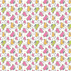 unicorn eating icecream pattern white