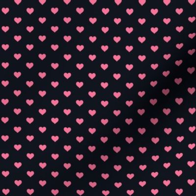 Hearts Pink on Black XS