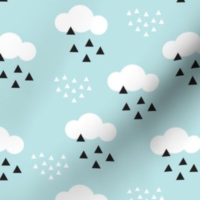 geometric pastel sleepy baby blue sky cloud pattern