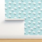 geometric pastel sleepy baby blue sky cloud pattern