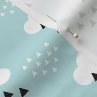 geometric pastel sleepy baby blue sky cloud pattern