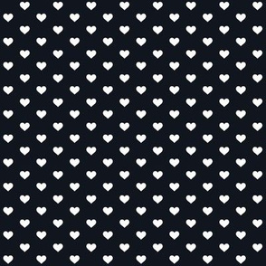 Hearts White on Black XS