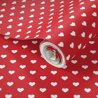 Hearts White on Red XS