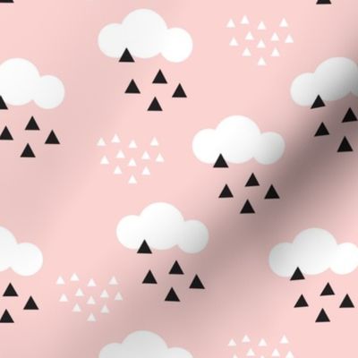 geometric pastel sleepy baby pink sky cloud pattern