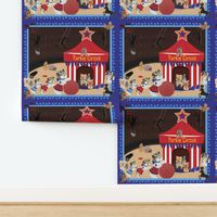 Yorkie Circus Quilt Panel