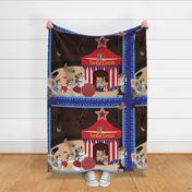 Yorkie Circus Quilt Panel