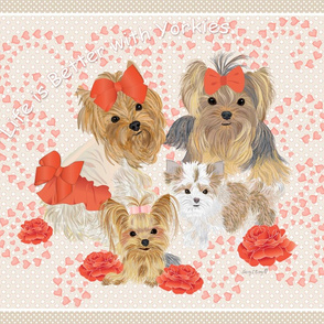 Yorkie Pip Pillow Quilt Panel