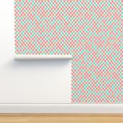 Mint Coral Gold Glitter Chevron Scatter