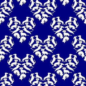 Custom Doxie Love, Navy and White 2