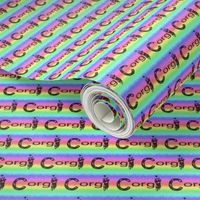Small Rainbow Corgi Sploot - Cardigan
