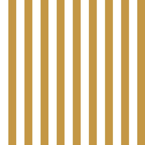 1" Stripe White & Gold