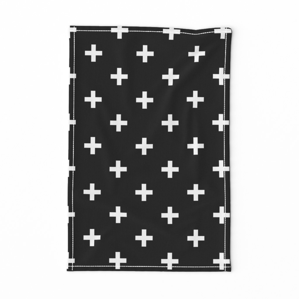 black white swiss cross BLACK