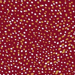 Gold Dots on Red