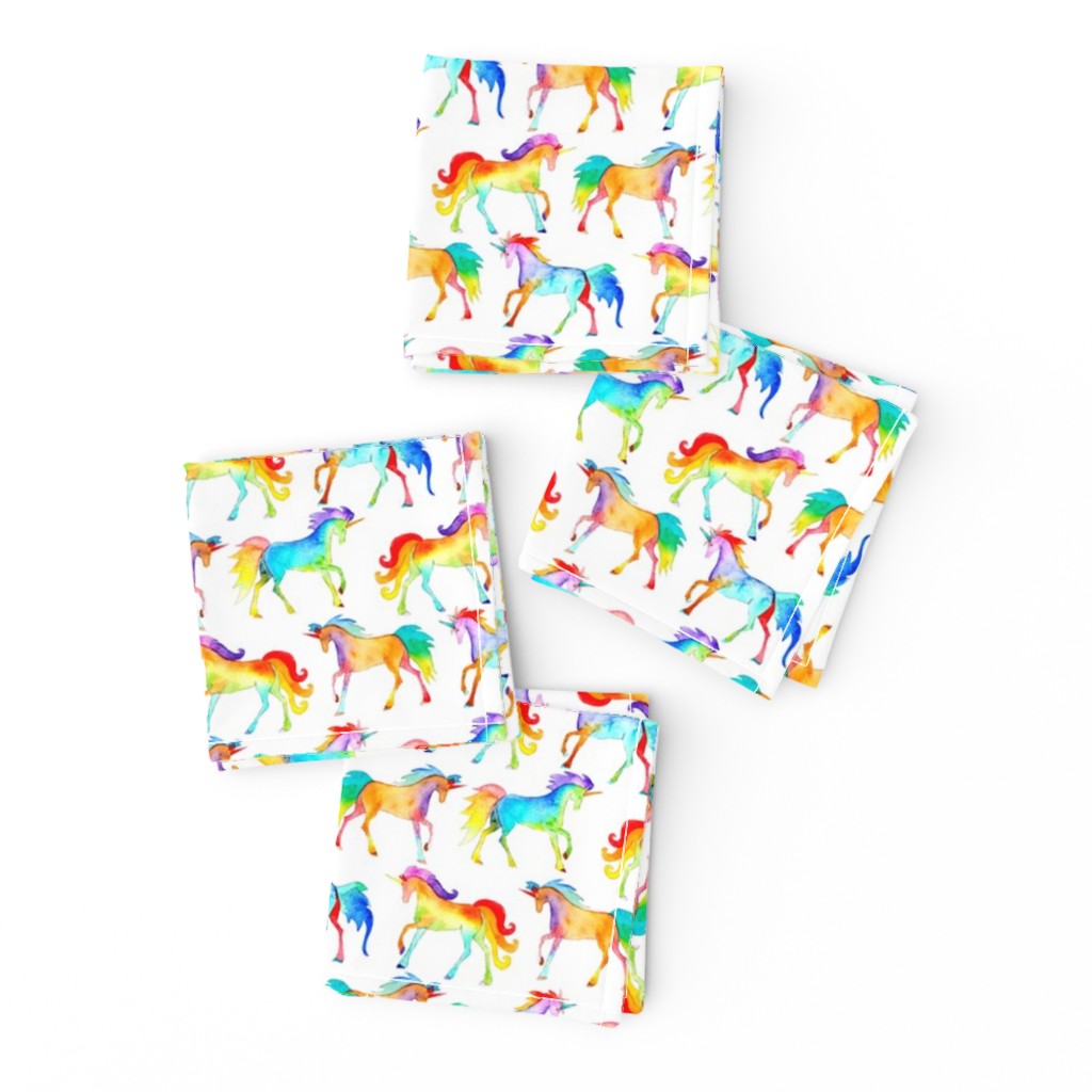 Rainbow Watercolour Unicorns