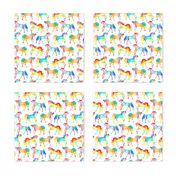 Rainbow Watercolour Unicorns