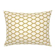 Faux Gold Glitter Scallop, Cream