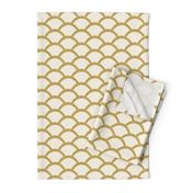 Faux Gold Glitter Scallop, Cream