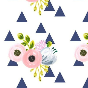 floral triangles - navy