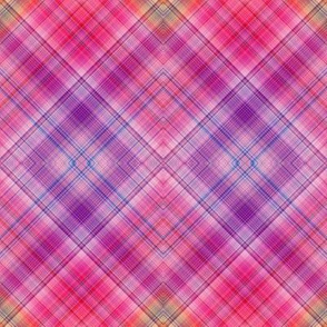 DREAM OF A ORANGE PINK SEA GARDEN Diagonal plaid 3