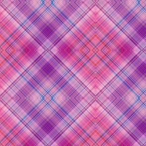 DREAM OF A ORANGE PINK SEA GARDEN Diagonal Diamond Plaid 2