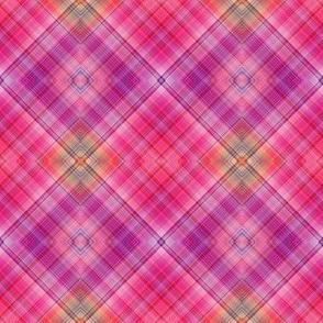 DREAM OF A ORANGE PINK SEA GARDEN Diamond Plaid