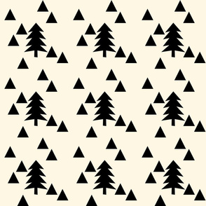 triangle forest - black and cream