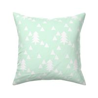 triangle forest - mint and white