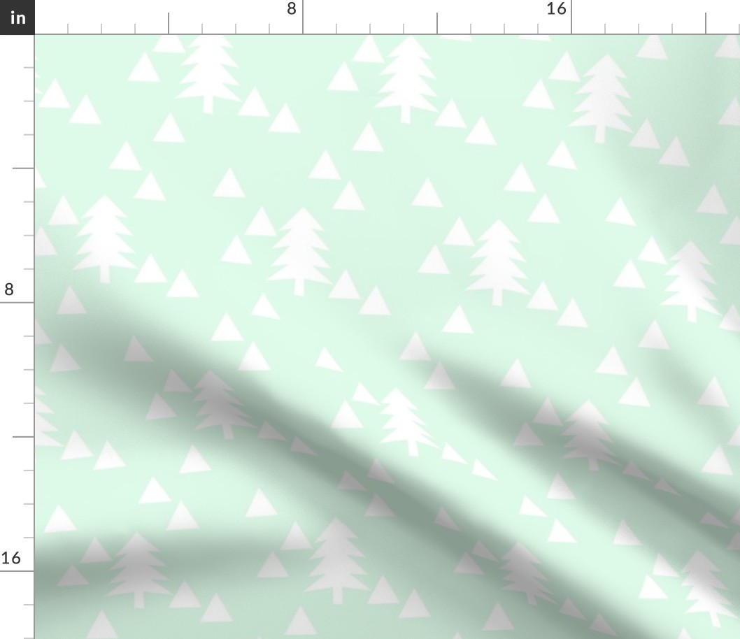 triangle forest - mint and white