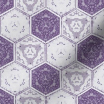 Hexagonal Tile Geometric in crocus purple, small