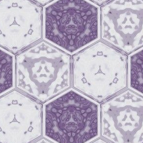 Hexagonal Tile Geometric in crocus purple, small