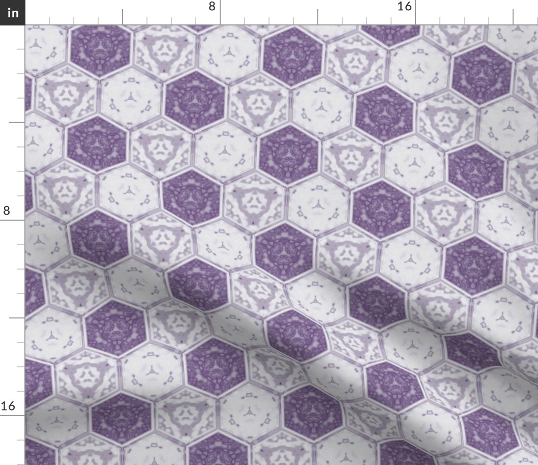 Hexagonal Tile Geometric in crocus purple, small