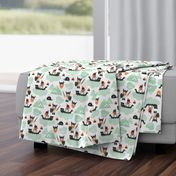 Cute kids historical hero theme viking battle ship whale and scandinavian woodland in mint and orange boys