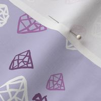 Pastel colors diamond and geometric gems in black white and soft violet