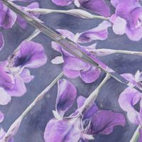 Simple Iris Pattern in Pastel Purple
