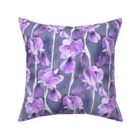 Simple Iris Pattern in Pastel Purple