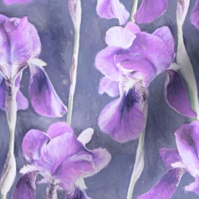 Simple Iris Pattern in Pastel Purple