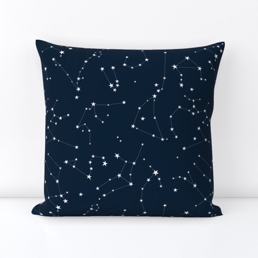 Stars in the zodiac constellations - white on navy