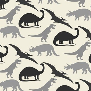 dinosaurs in grey on natural